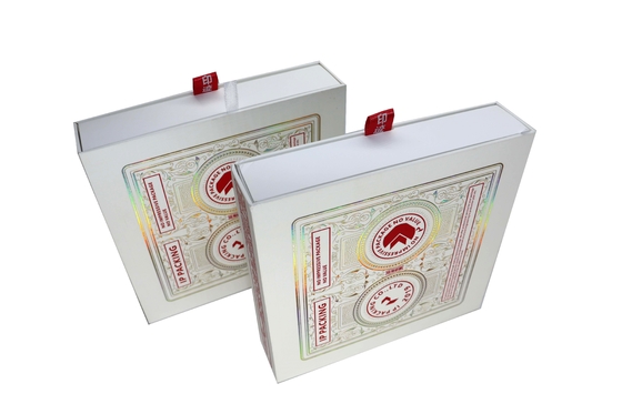 Custom Gift Box Packaging , Cardboard Paper Box With Ribbon Pull
