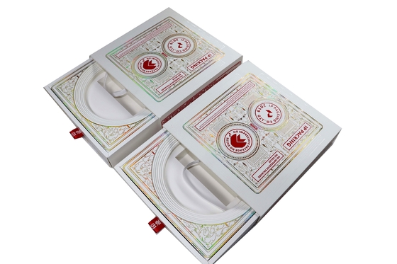 Custom Gift Box Packaging , Cardboard Paper Box With Ribbon Pull