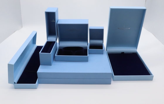 Coated Paper wrap greyboard Luxury Packaging Boxes Rigid With Velvet Inner Tray Handmade