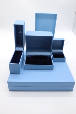 Coated Paper wrap greyboard Luxury Packaging Boxes Rigid With Velvet Inner Tray Handmade